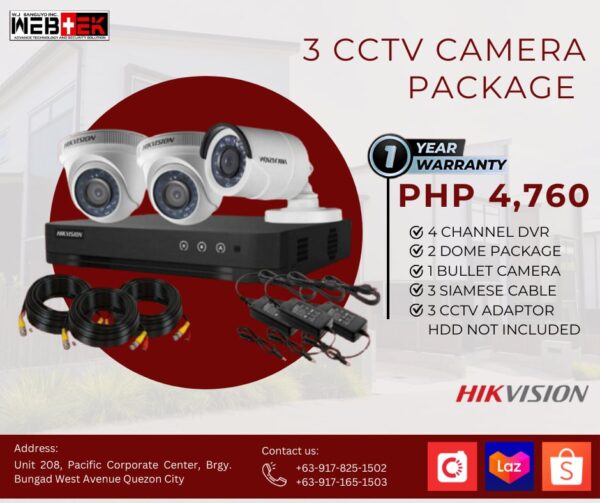 HIKVision 3 CCTV Camera Packages