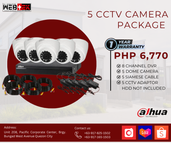 DAHUA 5 CCTV Camera Package