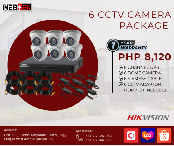 HIKVision 6 CCTV Camera Packages