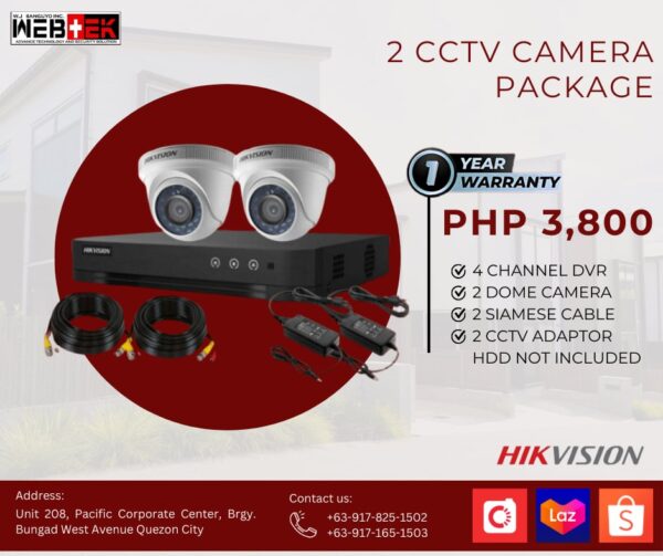 HIKVision 2 CCTV Camera Packages