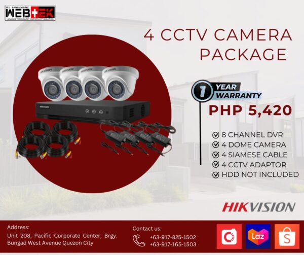 HIKVision 4 CCTV Camera Packages